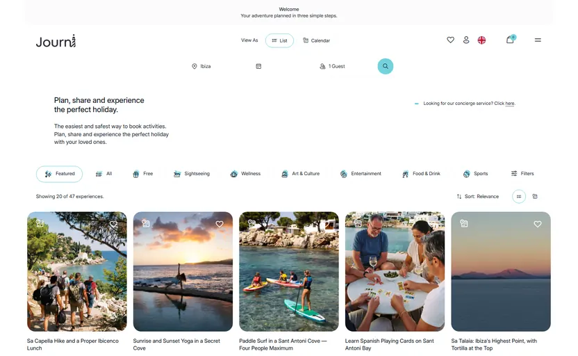 Journi — A trip planning platform for Ibiza